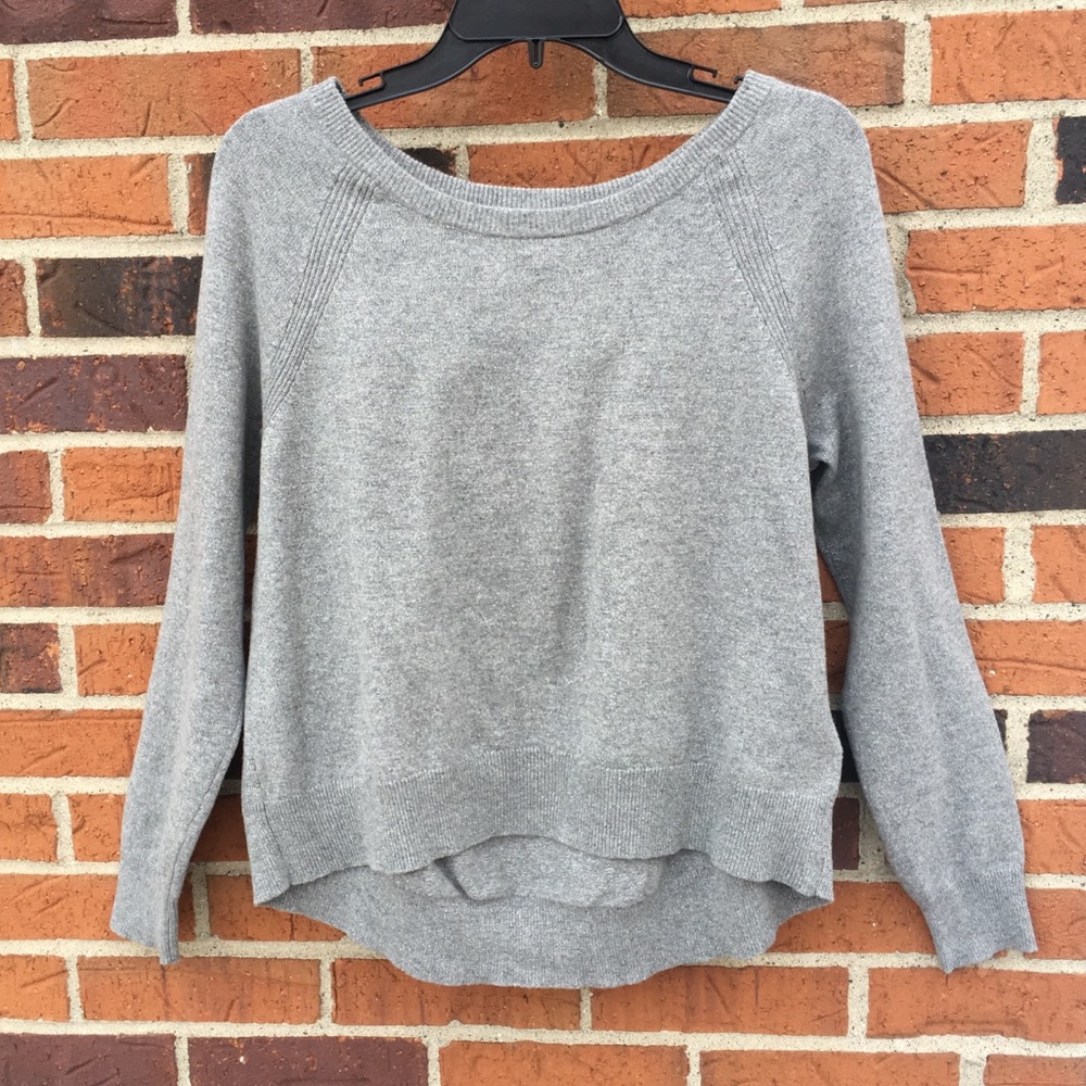 Banana Republic gray sparkly crew neck sweater